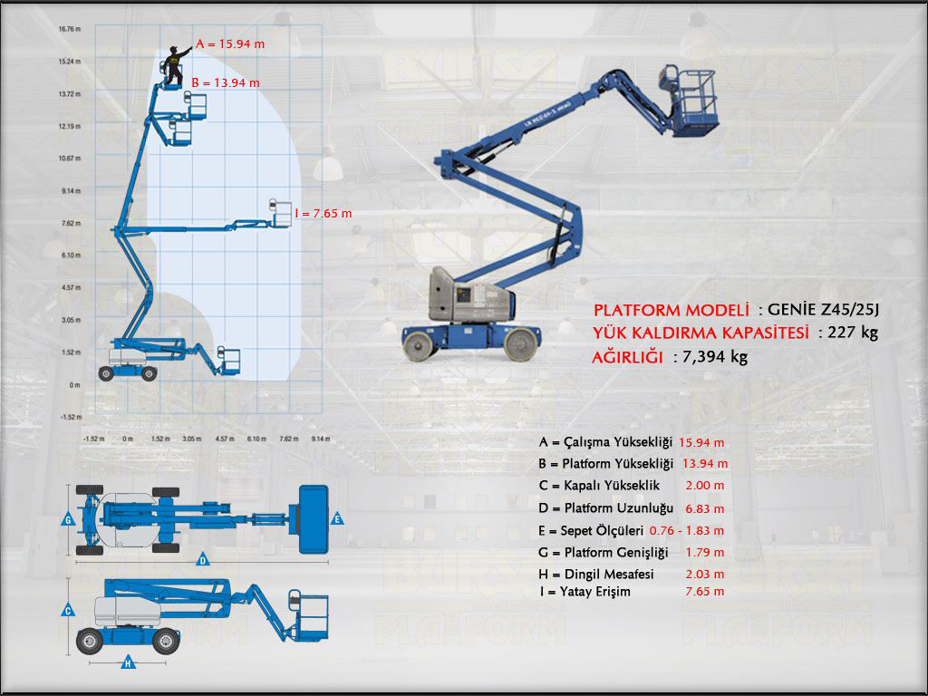 Akl Eklemli Manlift Platform 16 Metrelik
