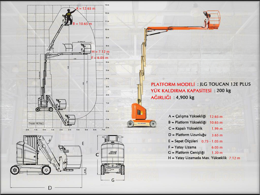 Dikey Manlift Platform 12  Metrelik