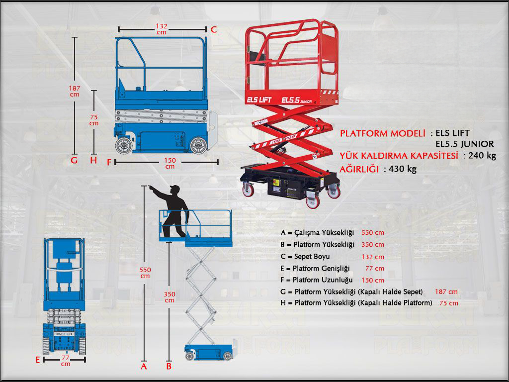 Akl Makasl Manlift Platform 5.5 Metrelik